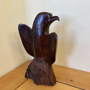 Iron Wood Eagle Bird Carved Wooden Figurine Vintage Ironwood Falcon Hawk Statue
